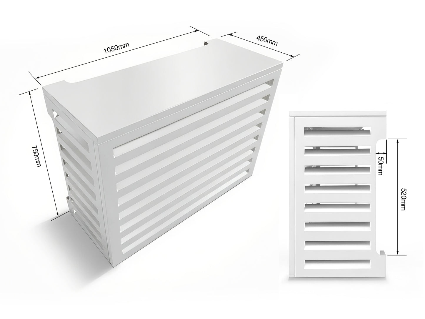 Aluminum Heat Pump Cover- White-Small