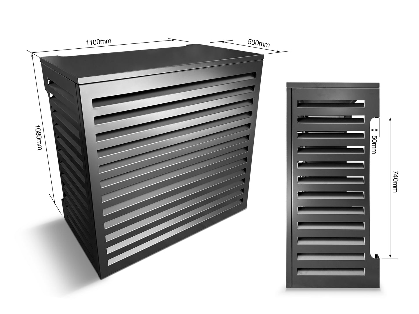 Aluminum Heat Pump Cover- Black -Medium