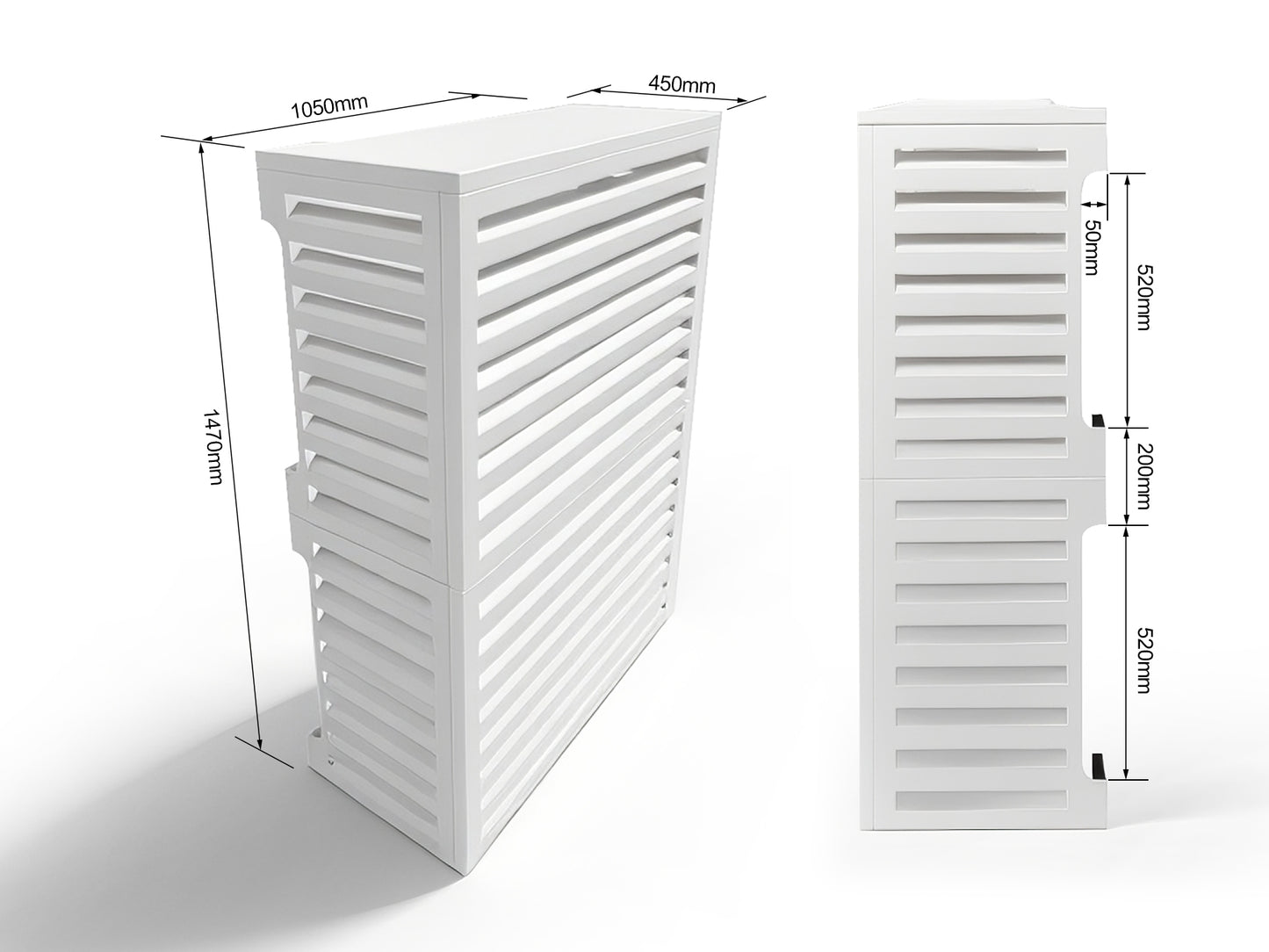 Aluminum Heat Pump Cover- White-Large