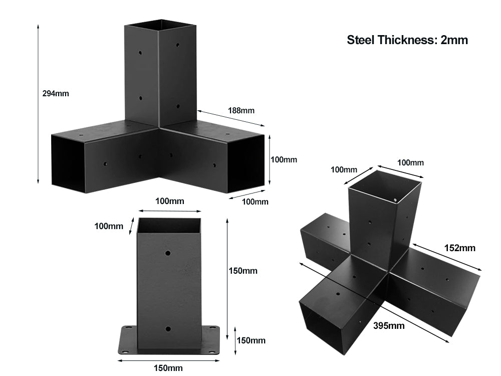 Double Pergola Brackets DIY Kit