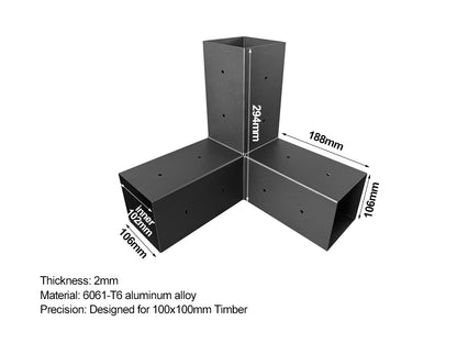 OUTPRO Aluminum Single Pergola Corner bracket Kit