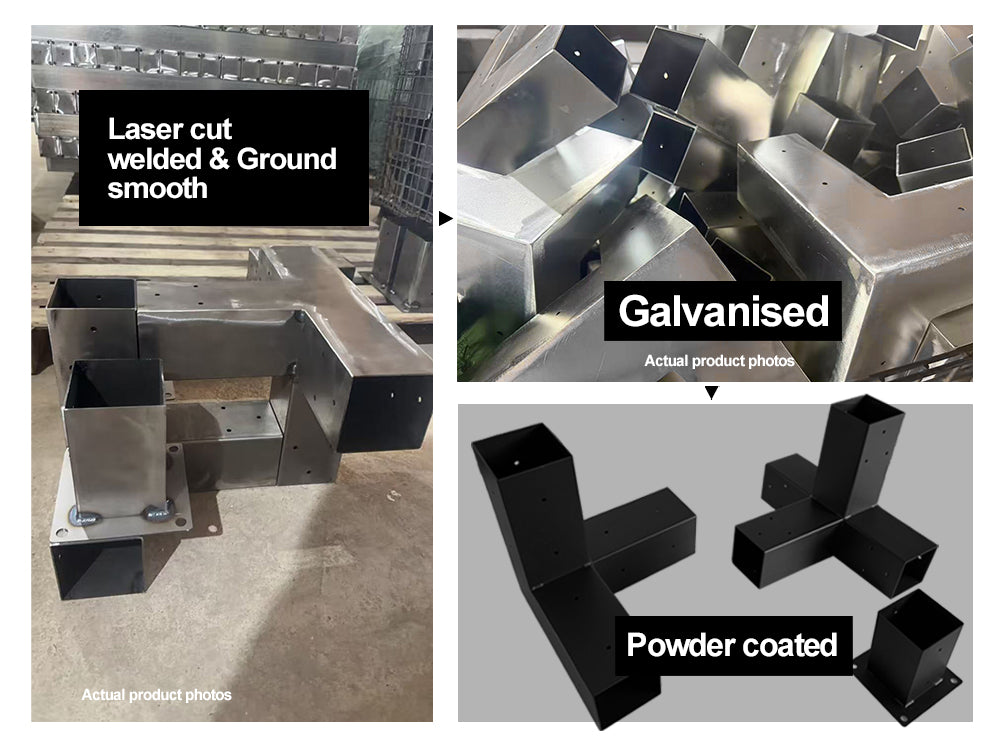 Double Pergola brackets DIY Kit fit 90 x 90mm timber